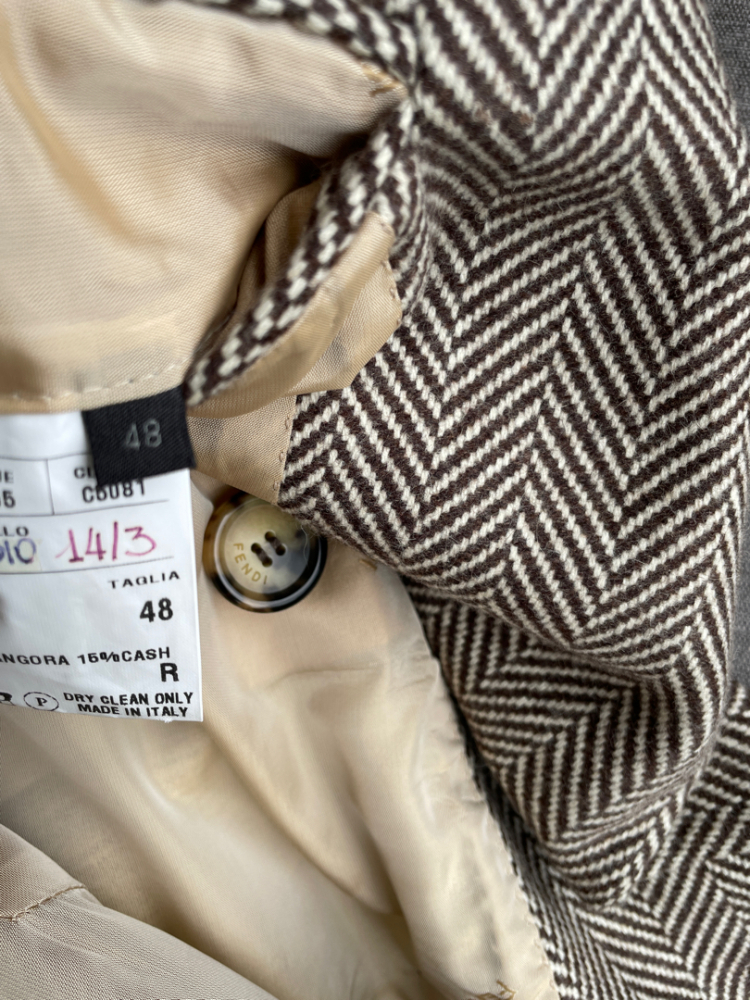 Fendi Tailored herringbone trench coat