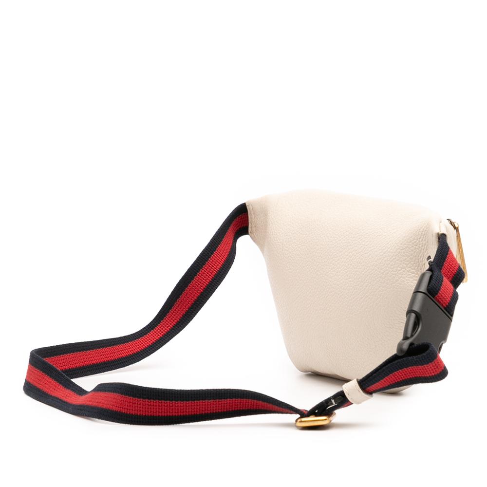 Gucci B Gucci White Calf Leather Logo Belt Bag Italy