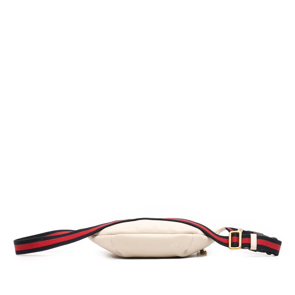 Gucci B Gucci White Calf Leather Logo Belt Bag Italy