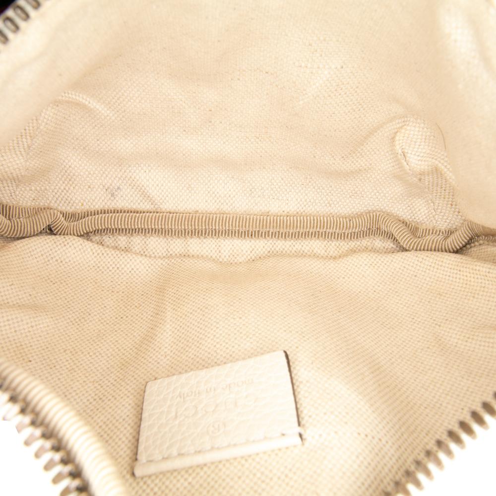 Gucci B Gucci White Calf Leather Logo Belt Bag Italy