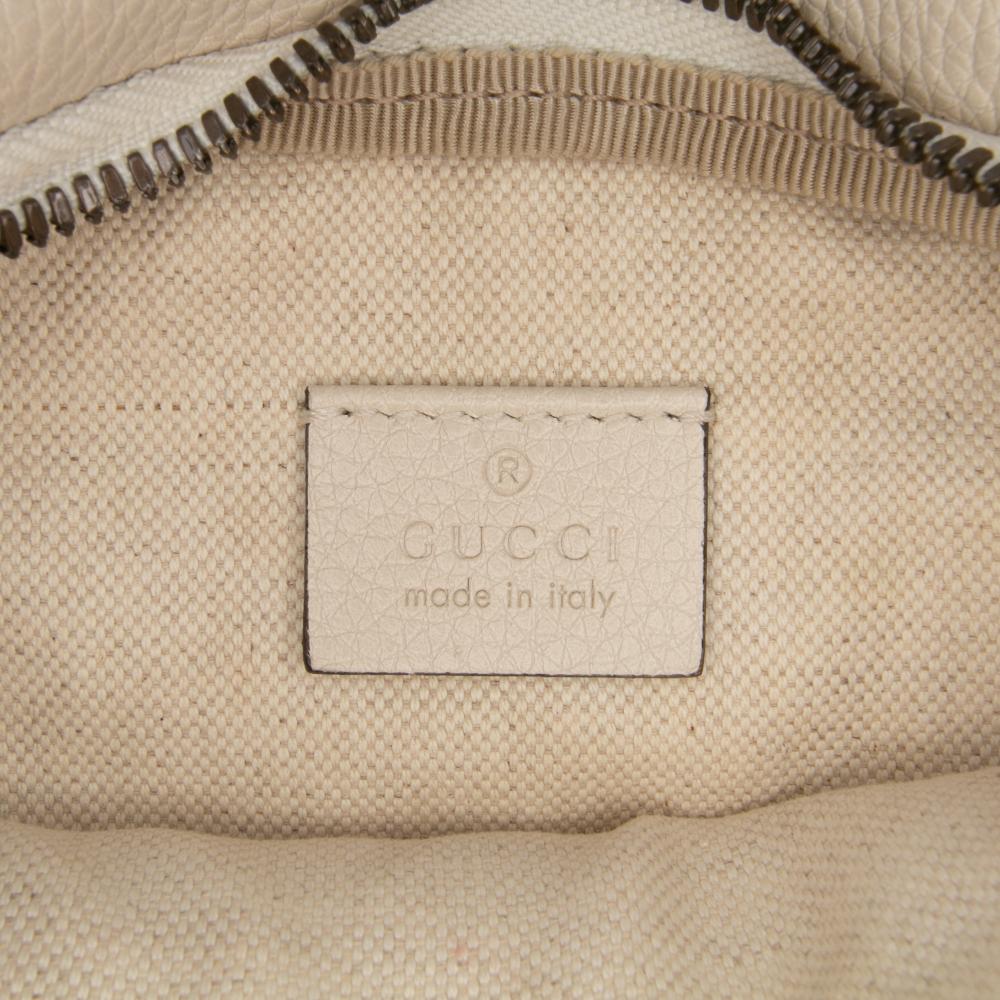 Gucci B Gucci White Calf Leather Logo Belt Bag Italy
