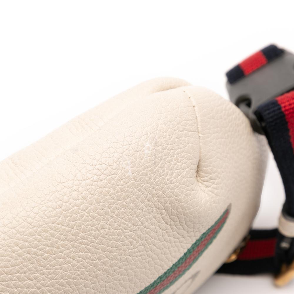Gucci B Gucci White Calf Leather Logo Belt Bag Italy
