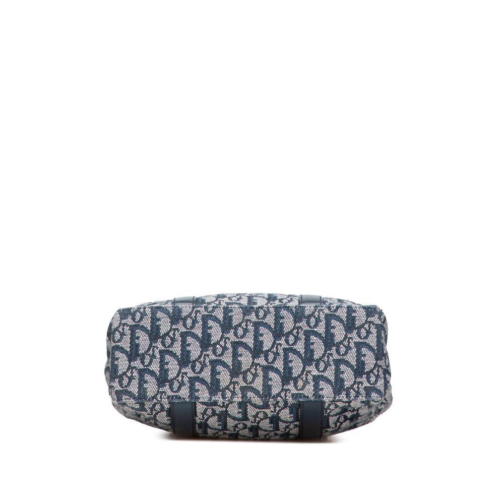 Christian Dior B Dior Blue Canvas Fabric Diorissimo Trotter Tote Italy