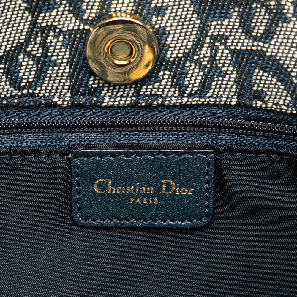 Christian Dior B Dior Blue Canvas Fabric Diorissimo Trotter Tote Italy