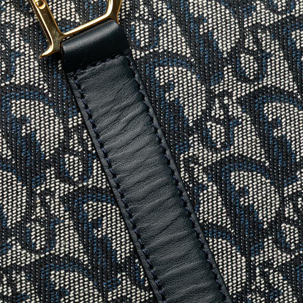 Christian Dior B Dior Blue Canvas Fabric Diorissimo Trotter Tote Italy