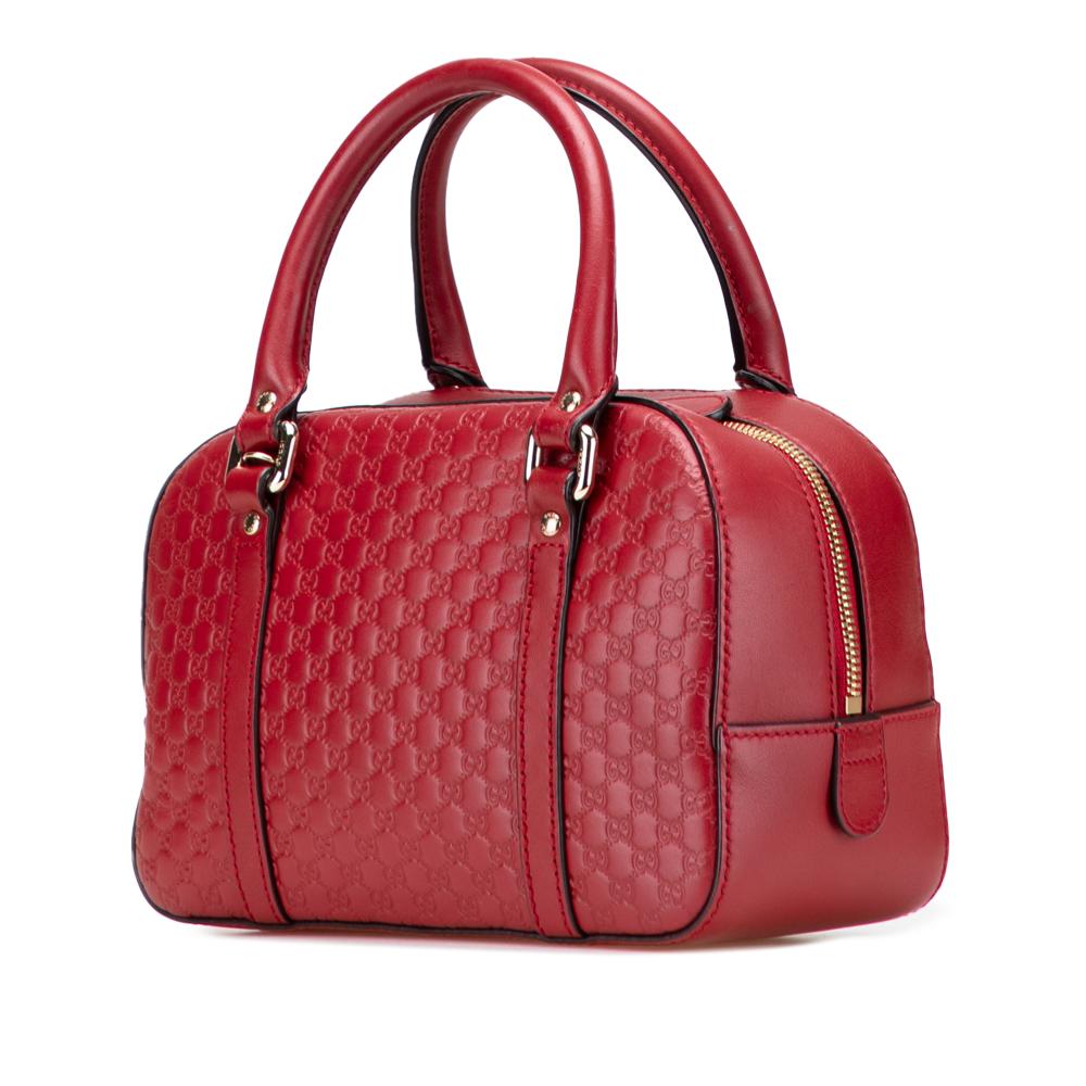Gucci B Gucci Red Calf Leather Small Microguccissima Bree Satchel Italy