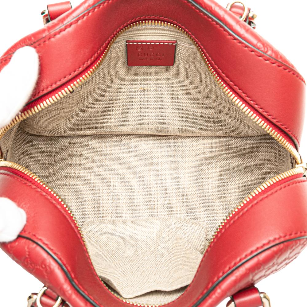 Gucci B Gucci Red Calf Leather Small Microguccissima Bree Satchel Italy