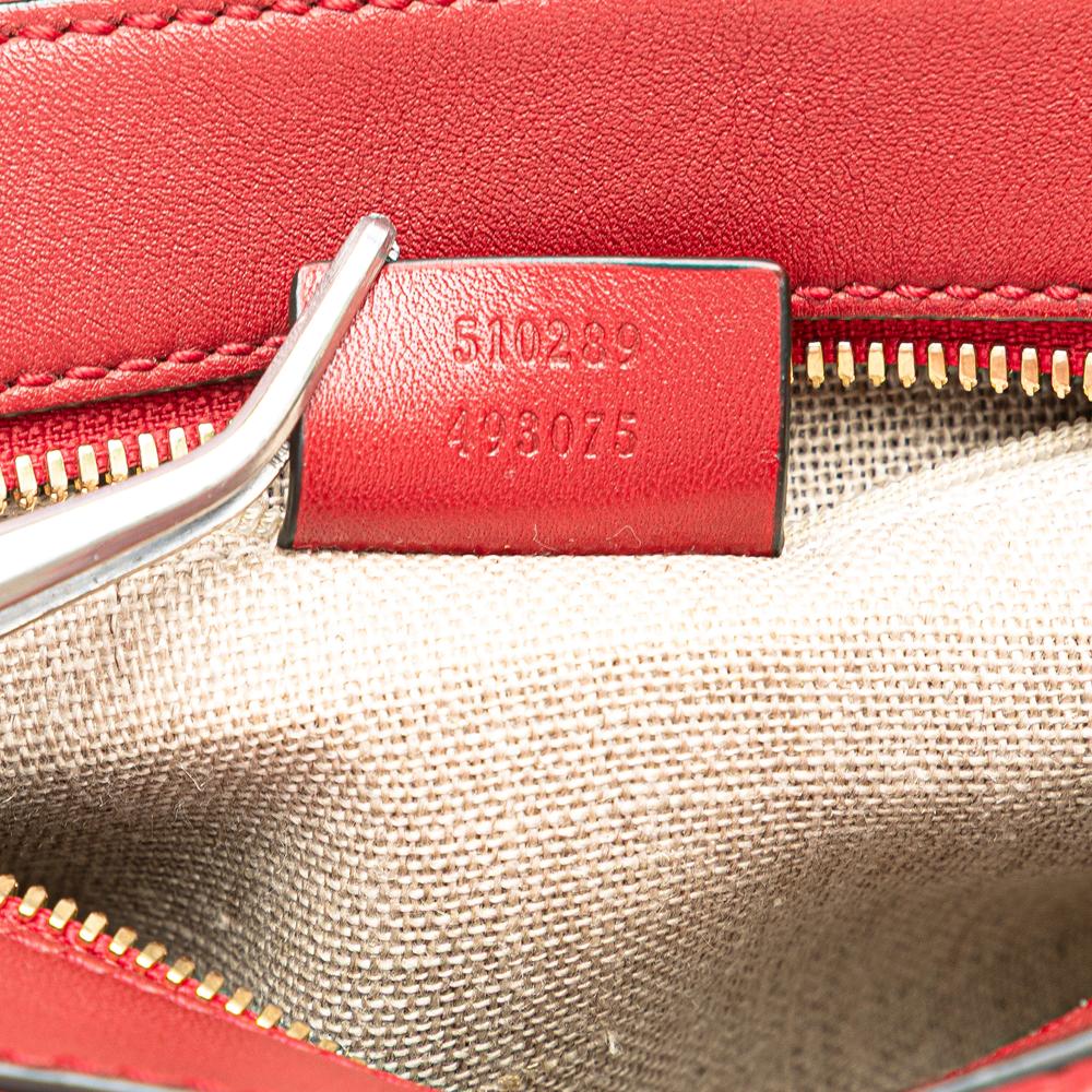 Gucci B Gucci Red Calf Leather Small Microguccissima Bree Satchel Italy