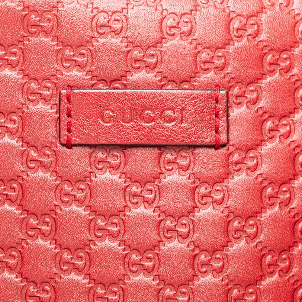 Gucci B Gucci Red Calf Leather Small Microguccissima Bree Satchel Italy