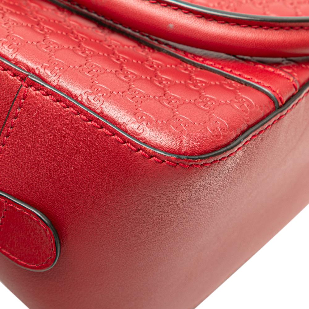Gucci B Gucci Red Calf Leather Small Microguccissima Bree Satchel Italy