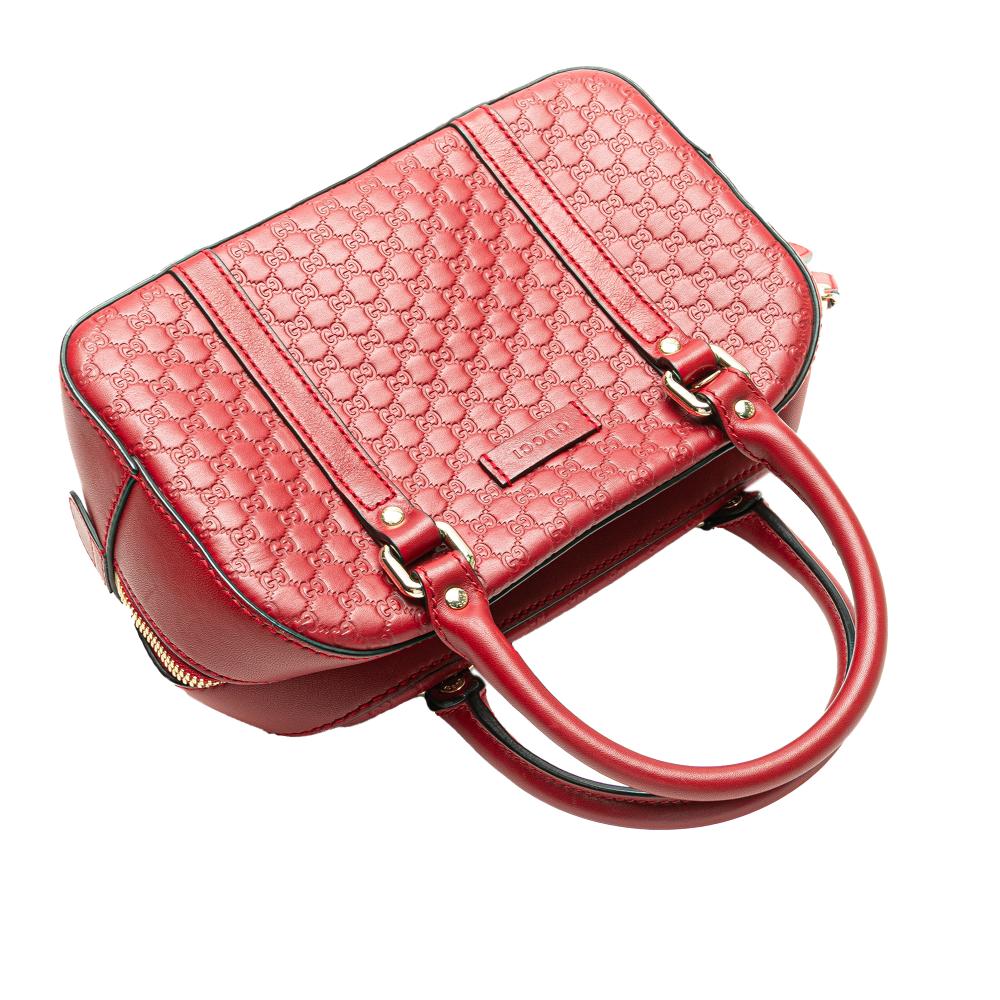 Gucci B Gucci Red Calf Leather Small Microguccissima Bree Satchel Italy
