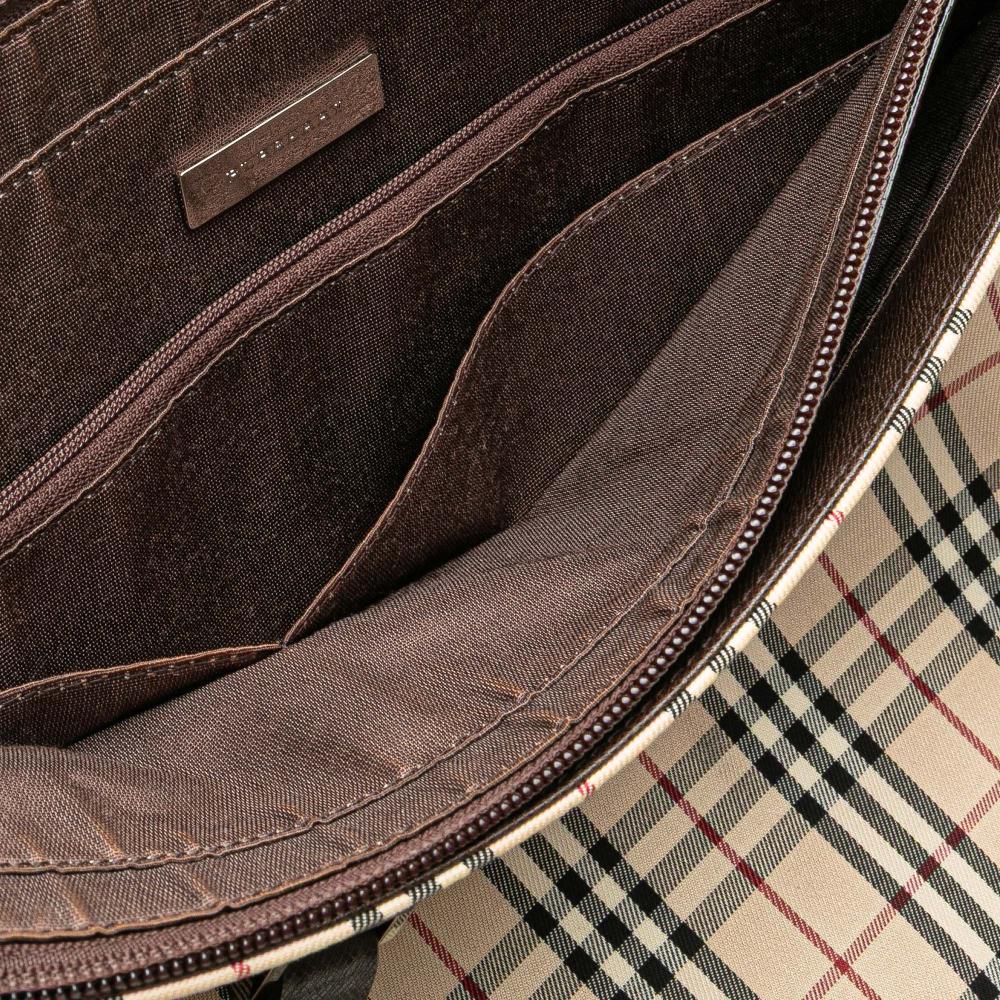 Burberry B Burberry Brown Beige Canvas Fabric House Check Tote United Kingdom