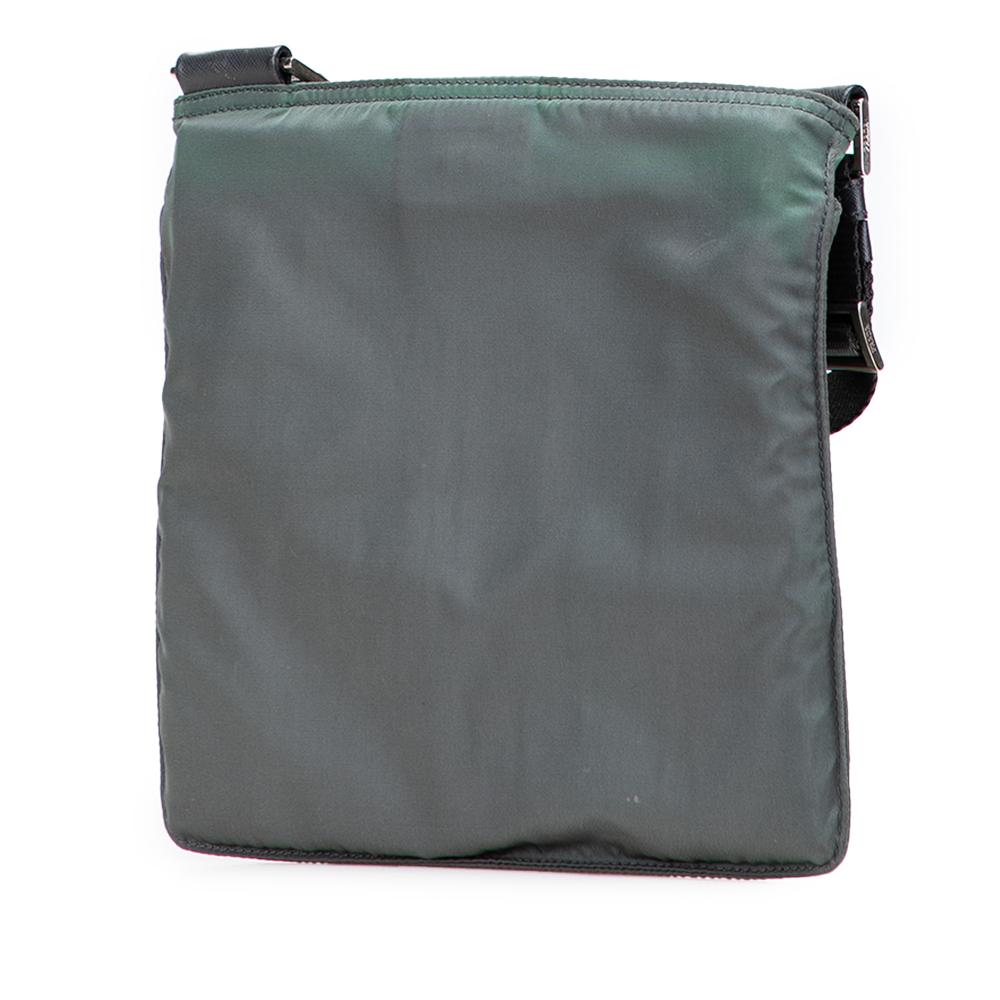 Prada B Prada Green Dark Green Nylon Fabric Tessuto Zip Top Crossbody Italy