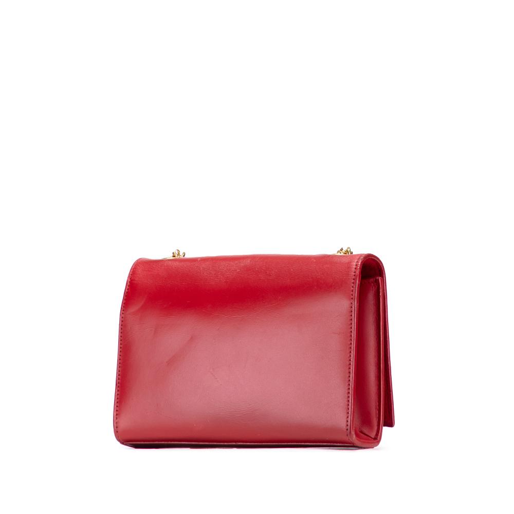 Saint Laurent B Saint Laurent Red Calf Leather Small Monogram Kate Tassel Crossbody Italy