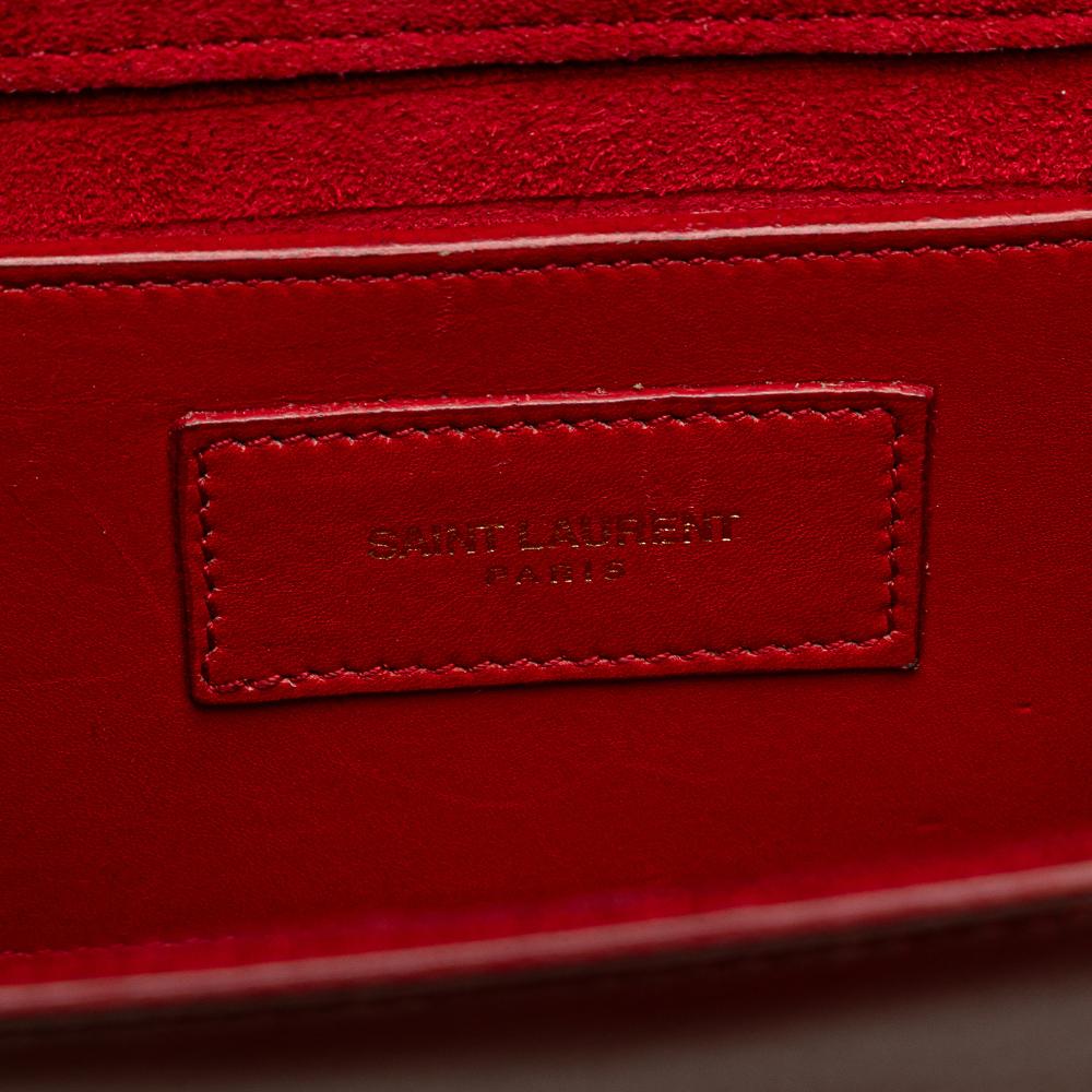 Saint Laurent B Saint Laurent Red Calf Leather Small Monogram Kate Tassel Crossbody Italy