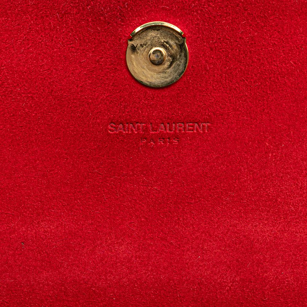 Saint Laurent B Saint Laurent Red Calf Leather Small Monogram Kate Tassel Crossbody Italy