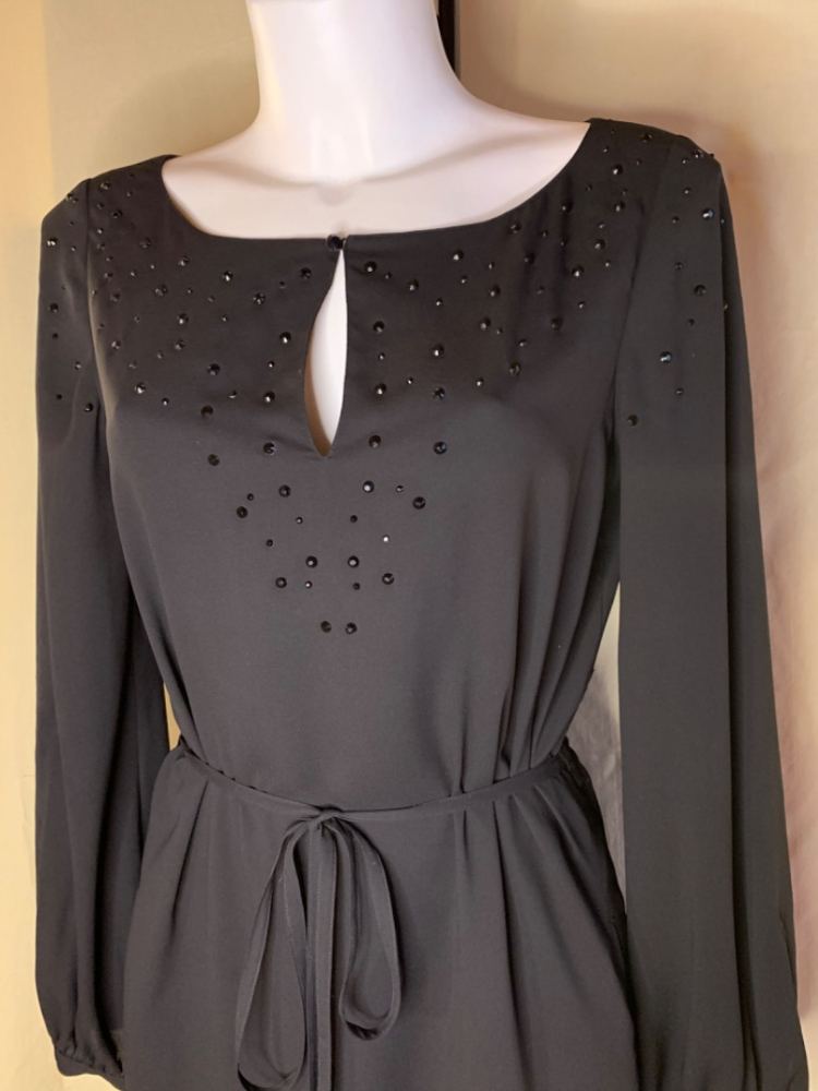 Armani Jeans Black Silk Evening Dress