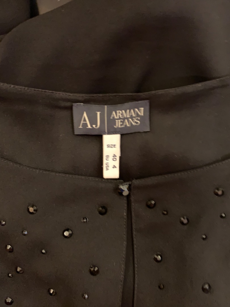 Armani Jeans Black Silk Evening Dress