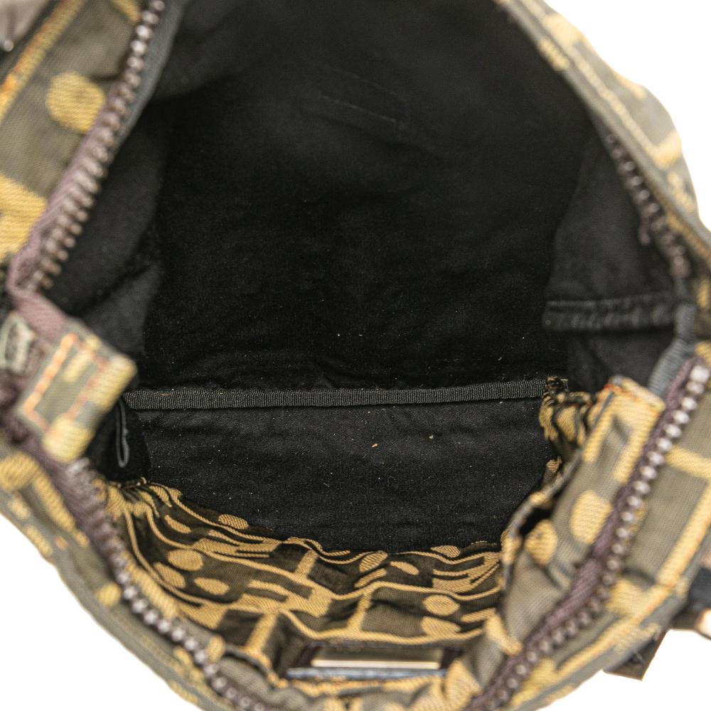 Fendi B Fendi Brown Canvas Fabric Zucca Skull Crossbody Italy