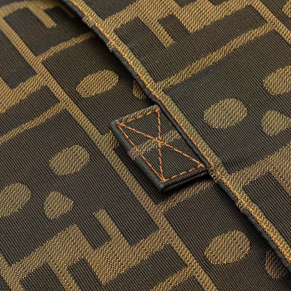 Fendi B Fendi Brown Canvas Fabric Zucca Skull Crossbody Italy