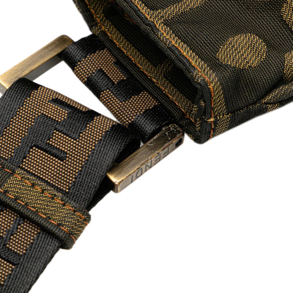 Fendi B Fendi Brown Canvas Fabric Zucca Skull Crossbody Italy