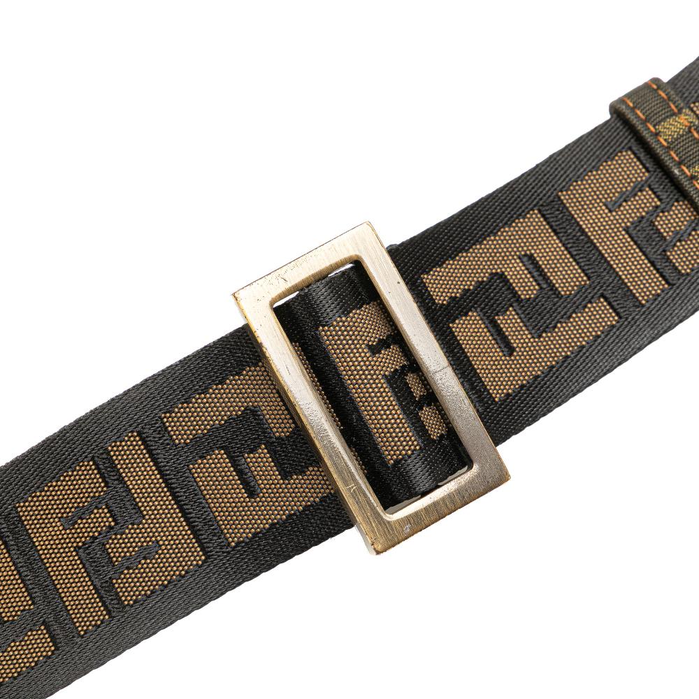 Fendi B Fendi Brown Canvas Fabric Zucca Skull Crossbody Italy