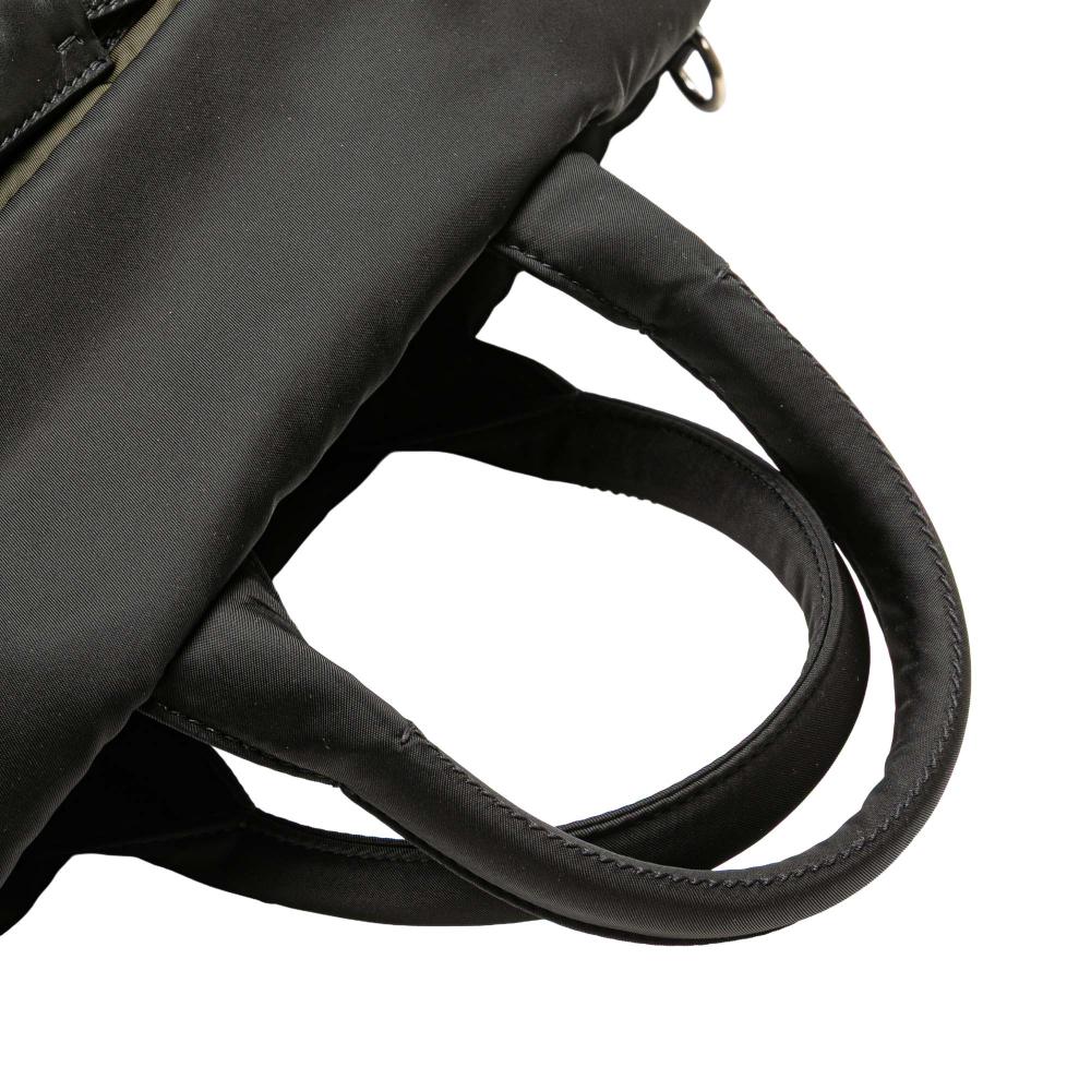 Prada B Prada Green Olive Green Nylon Fabric Tessuto Reversible Satchel Italy