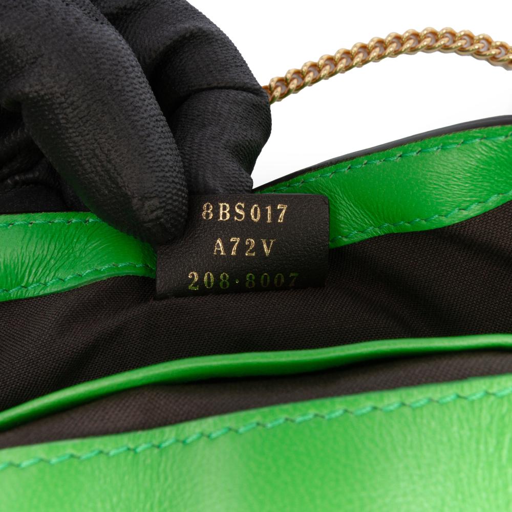 Fendi AB Fendi Green Lime Calf Leather Mini Zucca Embossed Baguette Satchel Italy