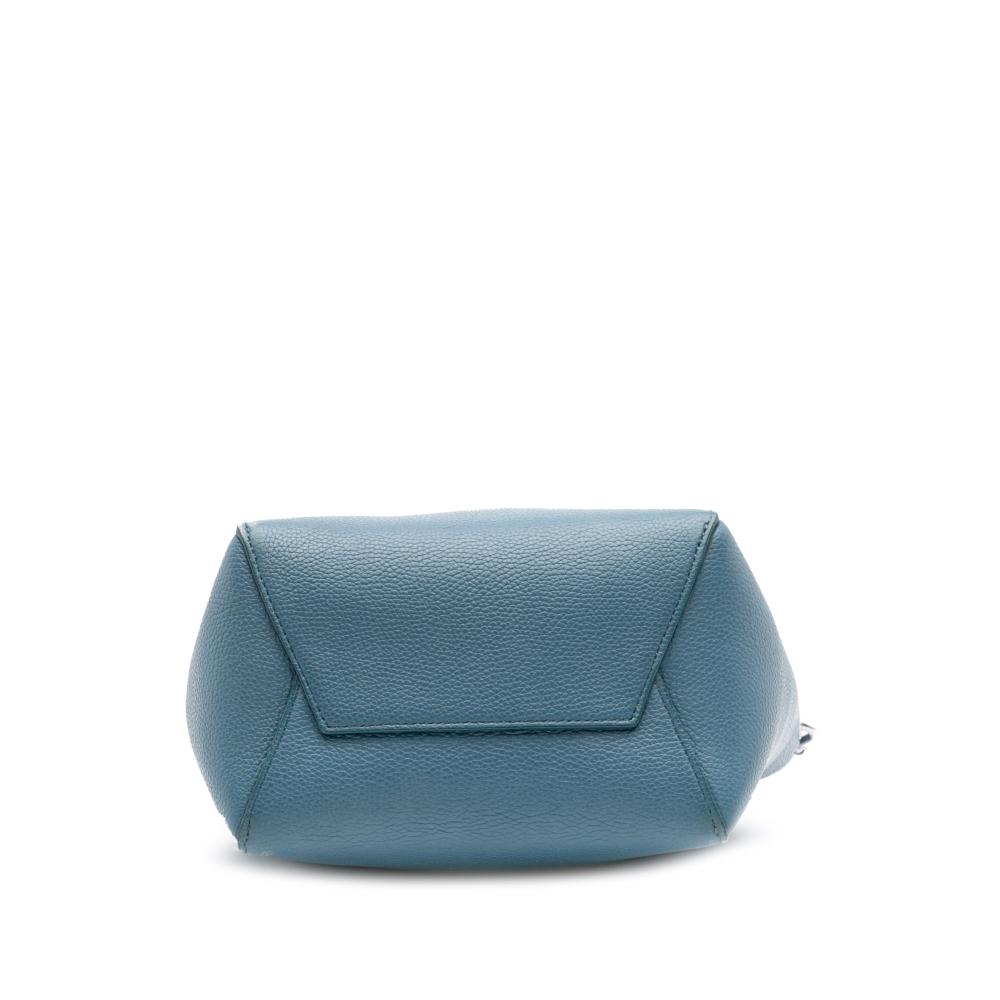 Celine B Celine Blue Light Blue Calf Leather Small Soft Grained skin Seau Sangle Bucket Bag Italy