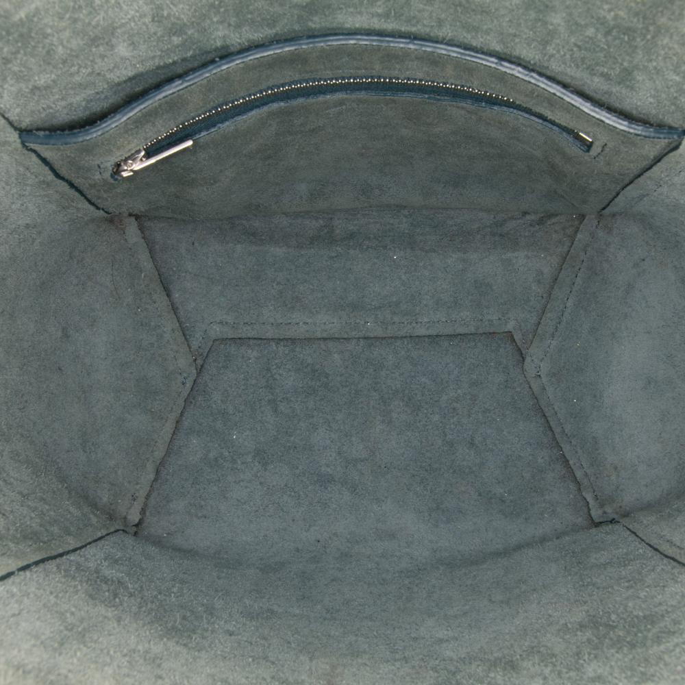 Celine B Celine Blue Light Blue Calf Leather Small Soft Grained skin Seau Sangle Bucket Bag Italy