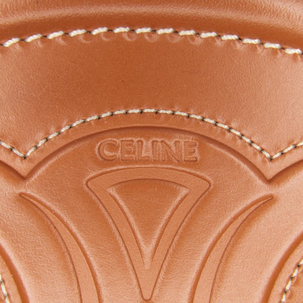 Celine B Celine Brown Calf Leather Small skin Cuir Triomphe Oval Crossbody Italy