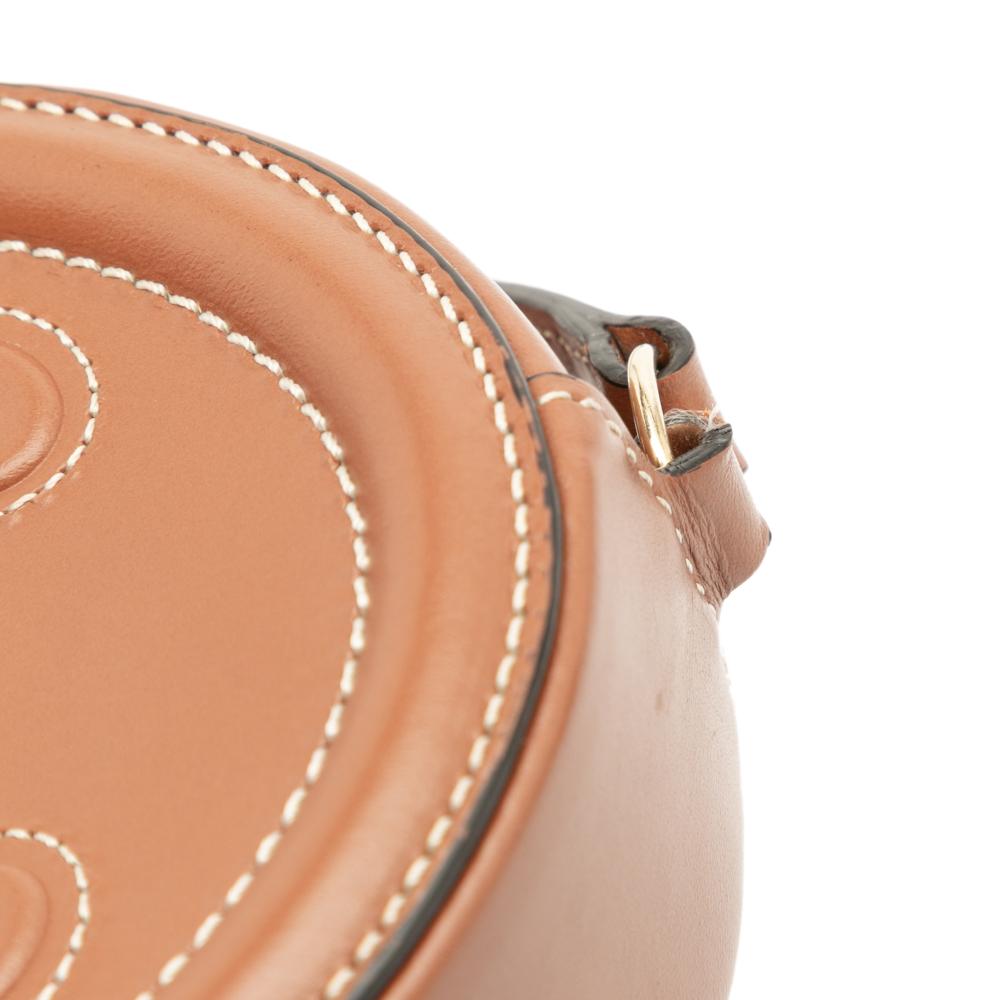 Celine B Celine Brown Calf Leather Small skin Cuir Triomphe Oval Crossbody Italy