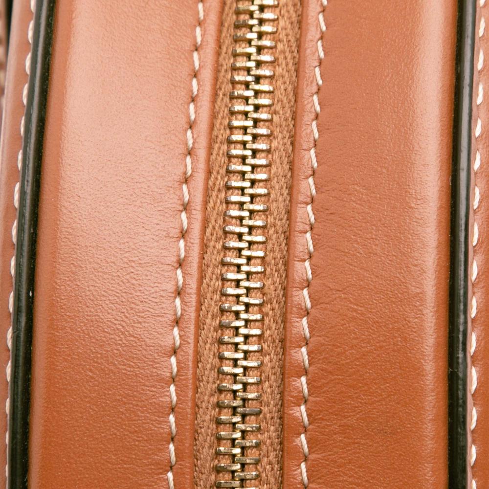 Celine B Celine Brown Calf Leather Small skin Cuir Triomphe Oval Crossbody Italy