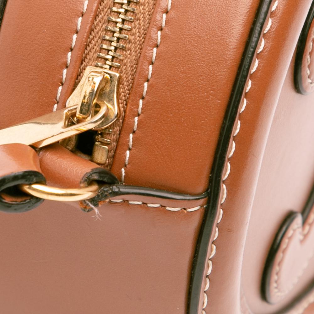 Celine B Celine Brown Calf Leather Small skin Cuir Triomphe Oval Crossbody Italy