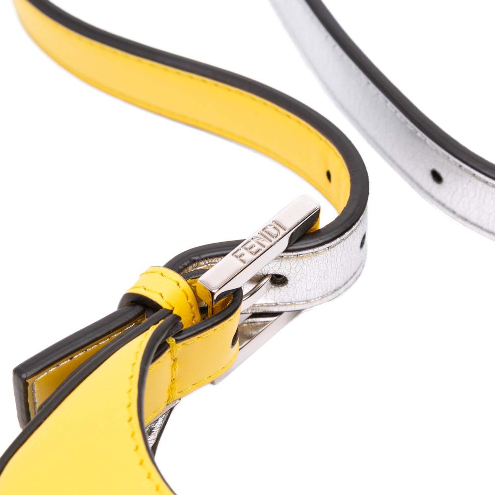 Fendi AB Fendi Yellow Calf Leather Mini Cookie Hobo Italy