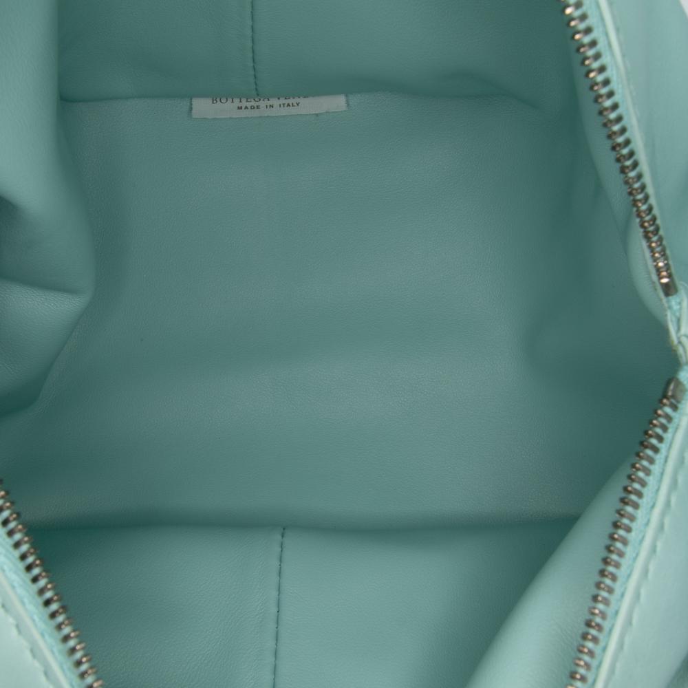 Bottega Veneta AB Bottega Veneta Blue Light Blue Calf Leather Mini skin Double Knot Bag Italy