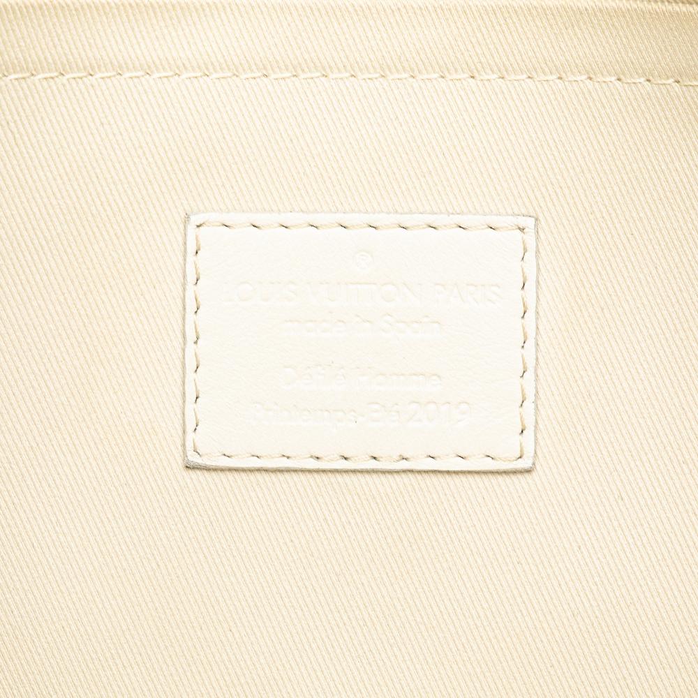 Louis Vuitton B Louis Vuitton White Calf Leather Monogram Taurillon A4 Pouch France