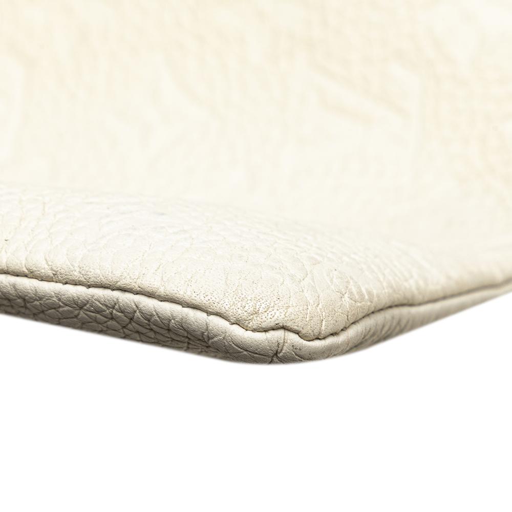 Louis Vuitton B Louis Vuitton White Calf Leather Monogram Taurillon A4 Pouch France