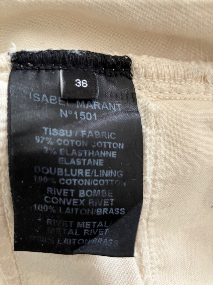 Isabel Marant Ecru embroidered jeans