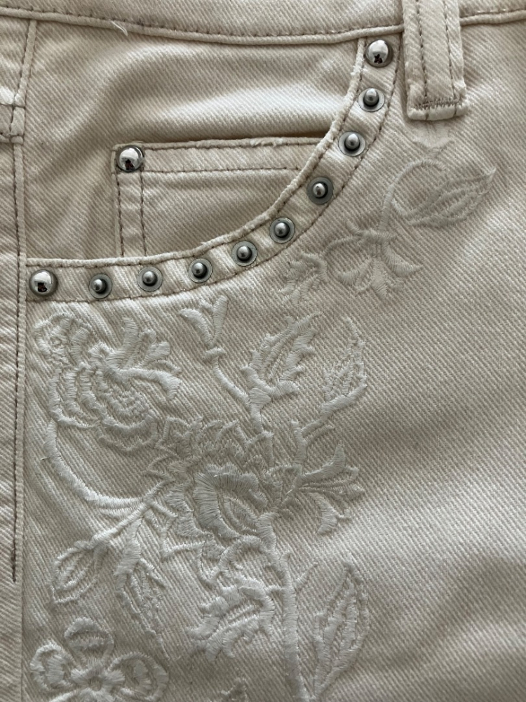 Isabel Marant Ecru embroidered jeans