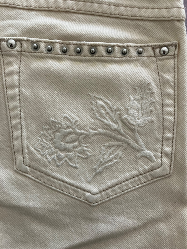 Isabel Marant Ecru embroidered jeans