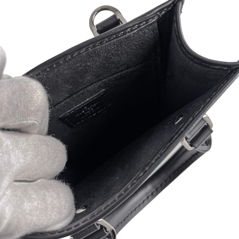 Louis Vuitton Petit Sac Plat Petit Epi Leather Tote Handbag Black