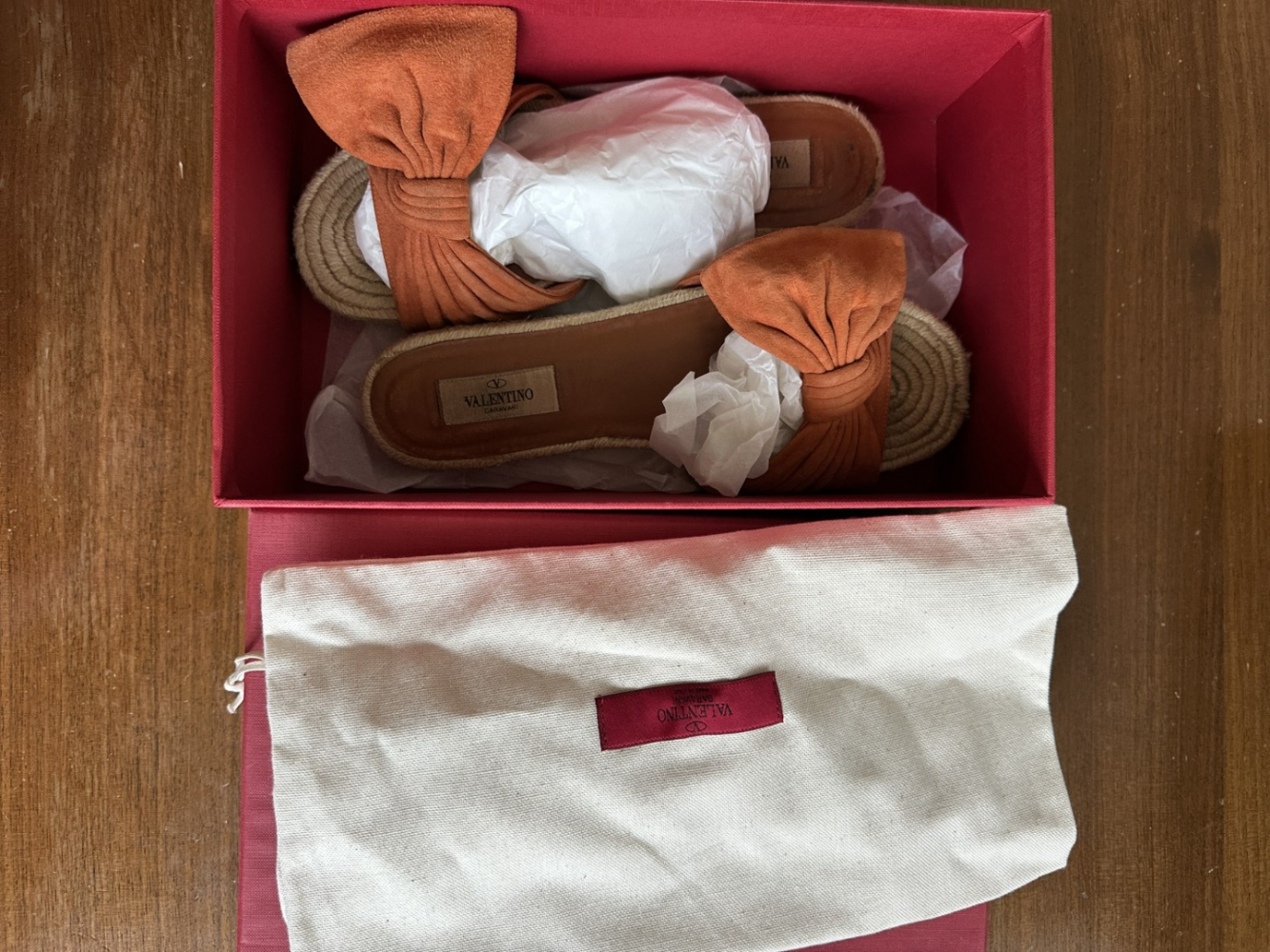 Valentino GARAVANI Suede Bow Espadrille Slide Sandal