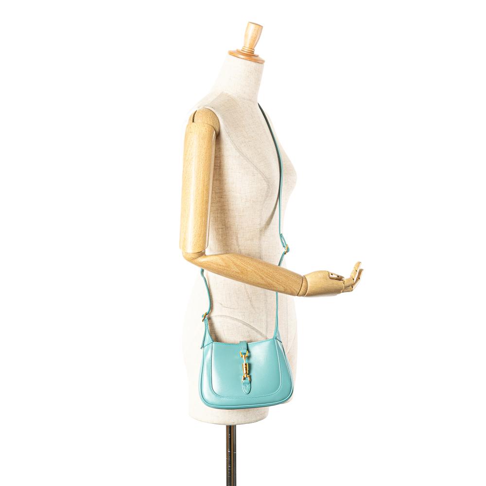 Gucci AB Gucci Blue Turquoise Calf Leather Mini skin Jackie 1961 Crossbody Italy
