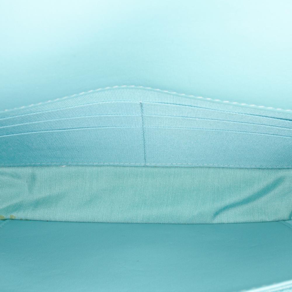 Chanel B Chanel Blue Turquoise Denim Fabric 19 Wallet on Chain Italy