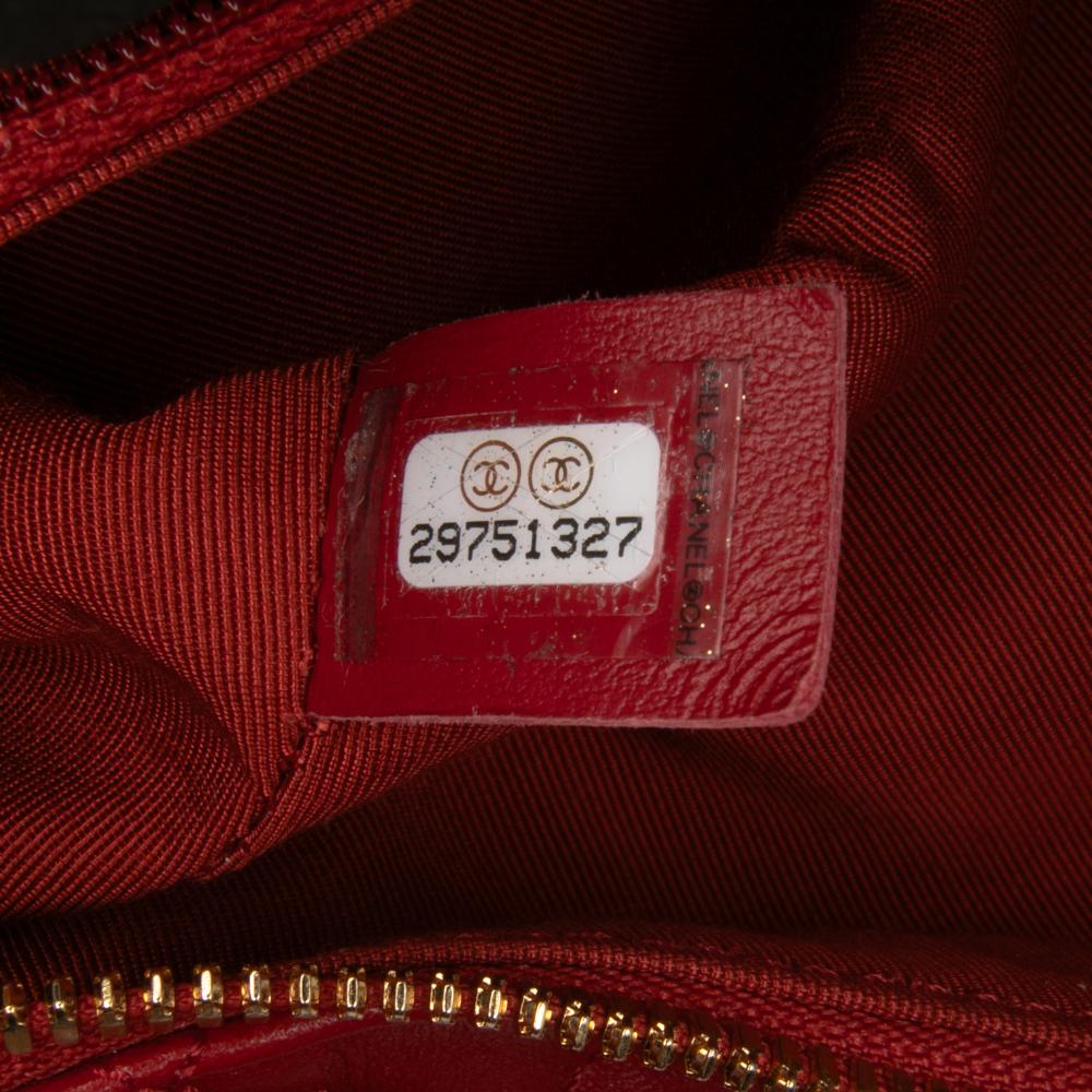 Chanel B Chanel Red Lambskin Leather Leather Small Quilted Lambskin Perfect Meeting Hobo Italy