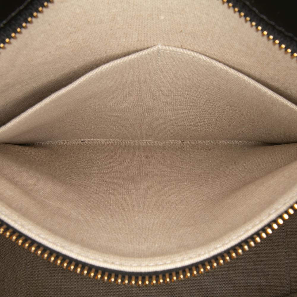 Celine B Celine Brown Beige with Black Canvas Fabric Large Vertical Square Cabas Tote Italy