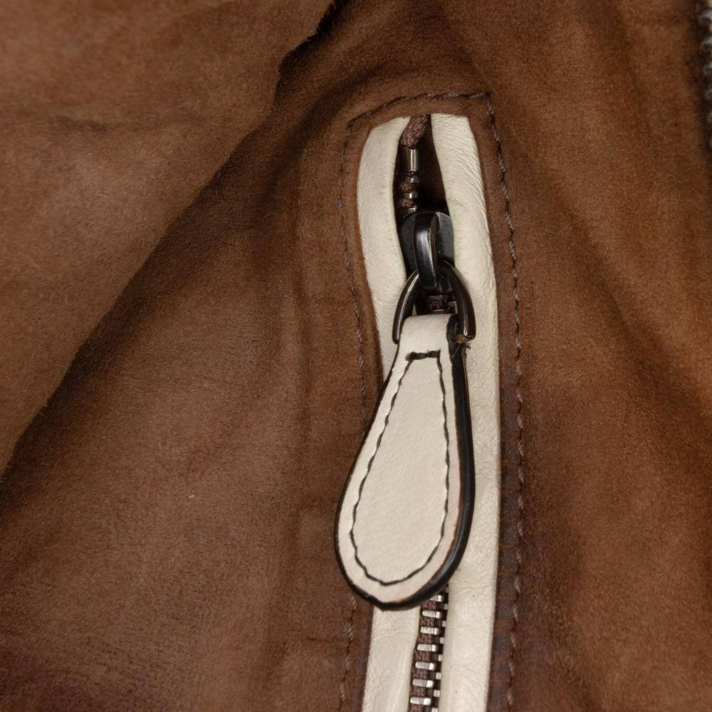 Bottega Veneta B Bottega Veneta White Nappa Leather Leather Nappa Intrecciato Check Grommet Palio Crossbody Italy