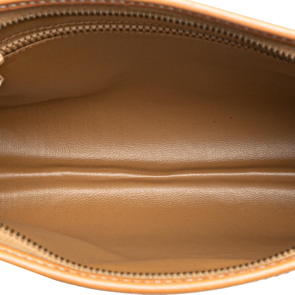Celine B Celine Brown Coated Canvas Fabric Macadam Clutch Italy