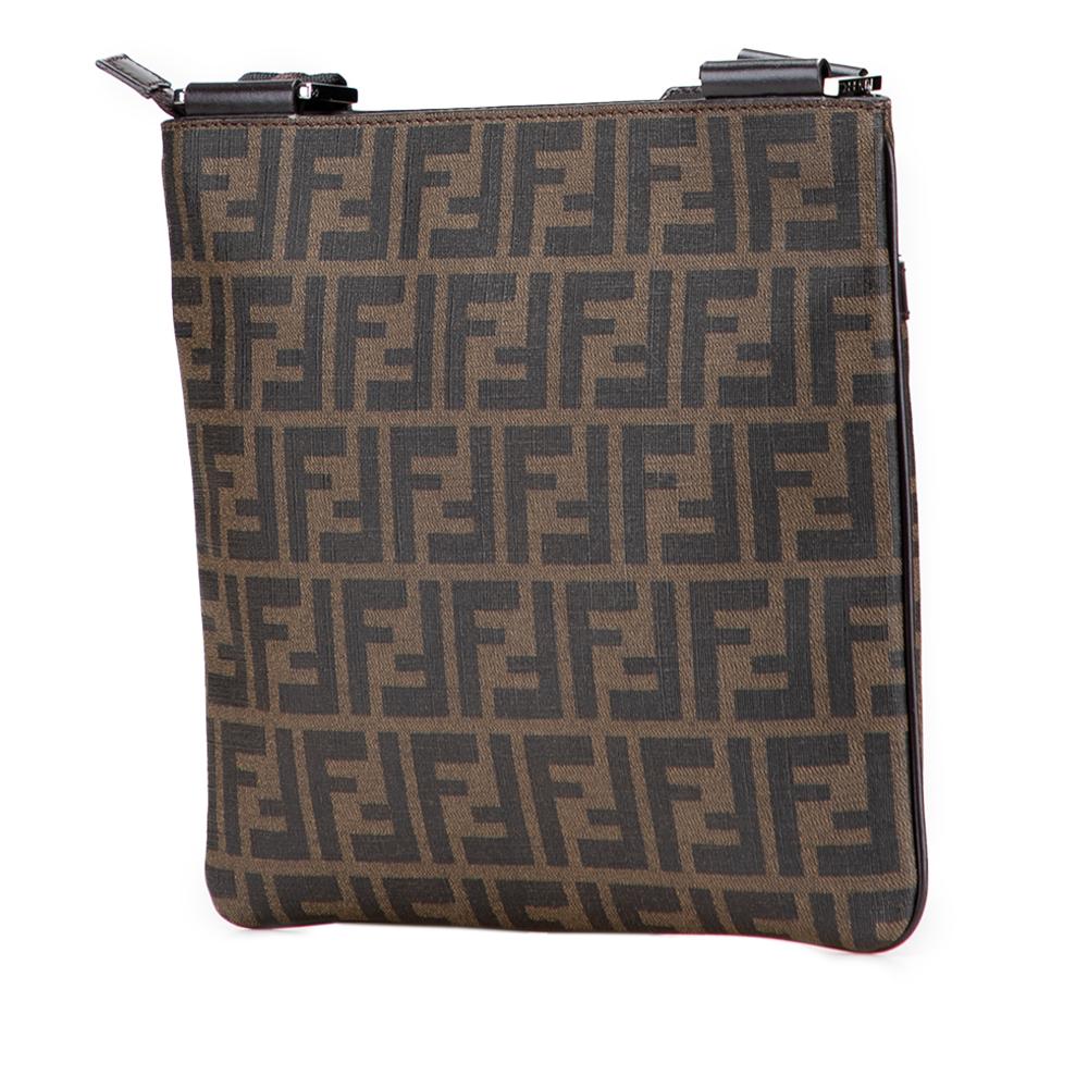 Fendi B Fendi Brown Coated Canvas Fabric Zucca Crossbody Italy